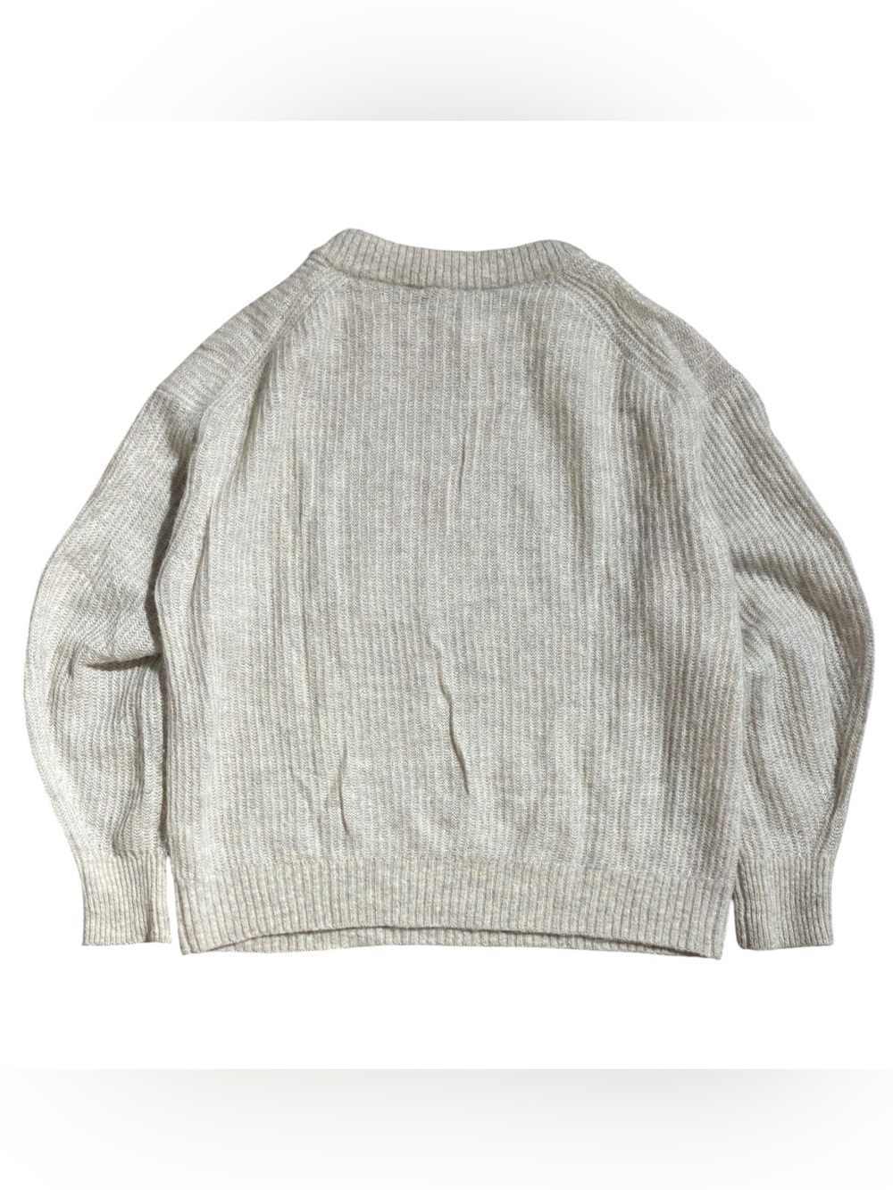 Everlane Alpaca Cocoon Crew Neck Soft Gray Merino Ribbed Sweater - Picture 3 of 5
